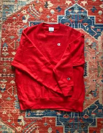 Champion 레드 크루넥 맨투맨 XL