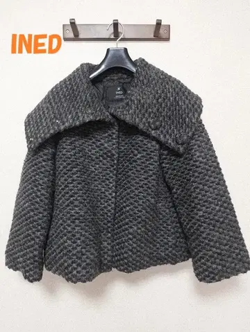 클리닝 완료 INED 모헤어 x 다운 코트 자켓 38 M 이네드