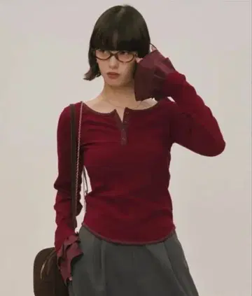 loin nuit 벨 슬리브 리브 상의 보르도