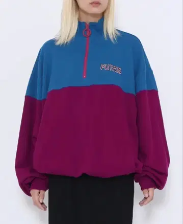 PUNYUS 하프 ZIP 바이컬러 맨투맨