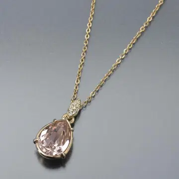 새상품급 스와로브스키 목걸이 핑크 스톤 골드 드롭 물방울