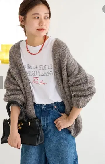 TRICOTS JEAN MARC 니트 가디건 그레이 베이지