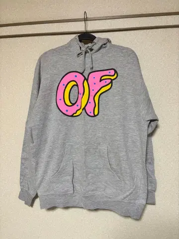 ODD FUTURE 도넛 로고 그레이 후드티