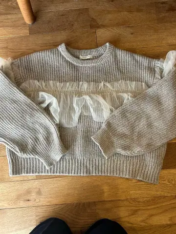 프릭스스토어 편직 튤 프릴 도킹 풀오버 (니트)