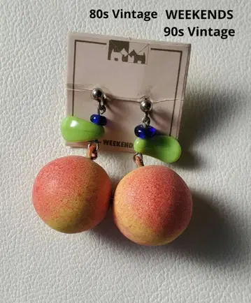 90s 빈티지 WEEKENDS 후르츠 피치 귀걸이 주얼리