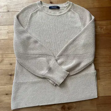 BRAHMIN 베이지 니트 긴팔 스웨터 와시