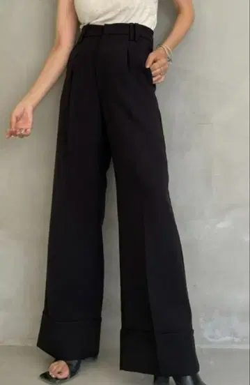 A.I.C 완판 하이웨스트 롤업 와이드 팬츠