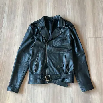 가죽 라이더 자켓 램 리얼 블랙 더블