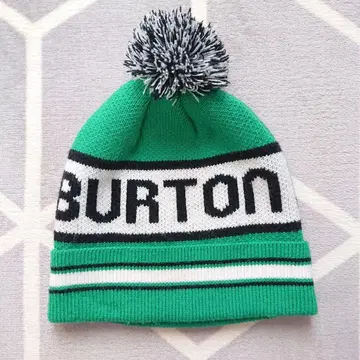 [ 00's ] BURTON 폼폼 포함 니트 모자 그린