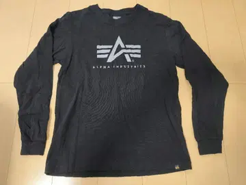 ALPHA INDUSTRIES 블랙 긴팔 티셔츠 L