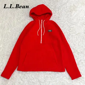 [ 새상품급 ] L.L.Bean 하프 지퍼 플리스 후드티 레드