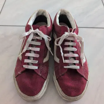 3 VANS 스웨이드 8 레드 로우컷 스니커즈 스케이트보드