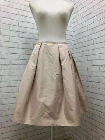 (K11487) 데이지린 폭시 실크 턱 플레어 스커트 38