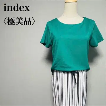 컨디션 최상 index 도킹 원피스 스트라이프 L 그린 봄/여름 출퇴근