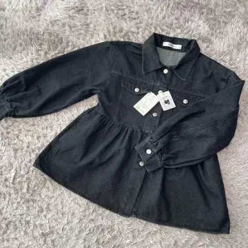 새상품 데님 페플럼 자켓 블랙