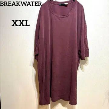 [ 하자품 ] BREAKWATER [ XXL ] 버건디 T셔츠 롱 기장