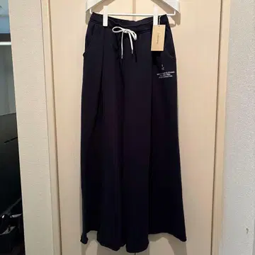 네이비 와이드 팬츠 드로우 스트링 포함