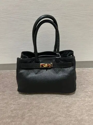 AULENTTI 블랙 가죽 핸드백 박스형