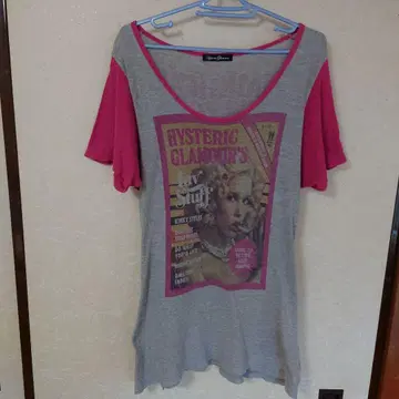 HYSTERIC GLAMOUR 반팔 T셔츠 그레이/핑크