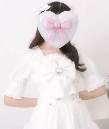 DearMyLove 시어 깅엄 프릴 레이스 리본 세일러 블라우스