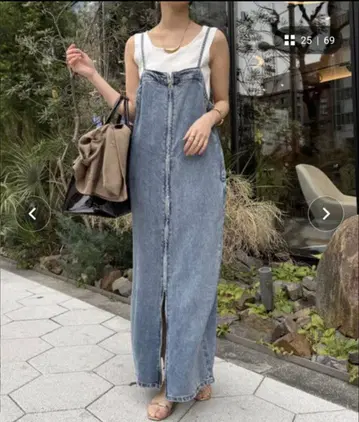 DouDou 텐셀 데님 점프 스커트 36