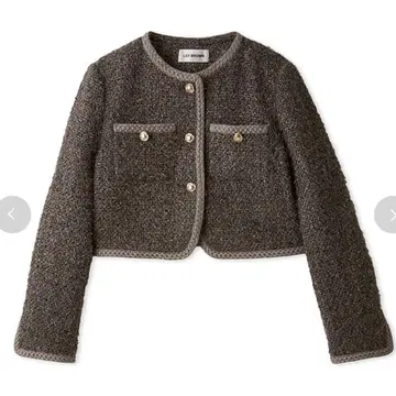 LILY BROWN 트위드 숏 자켓 GRY