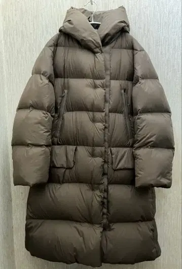 유니클로 +J 질 샌더 다운 롱 코트 브라운 L