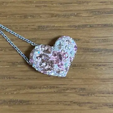 SWAROVSKI 하트형 핑크 스톤 목걸이