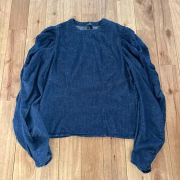 마우지 퍼프 슬리브 데님 셔츠