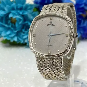 [ 새상품급 ] CYMA 시마 쿼츠 크리스탈 손목시계 실버