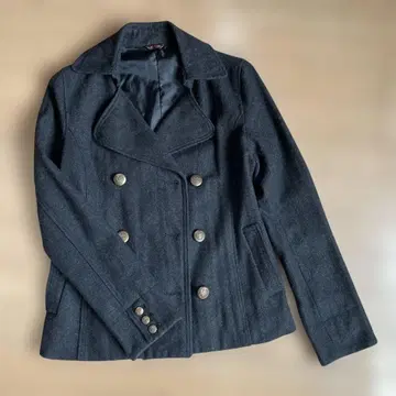 다크 그레이 울 혼방 피 코트