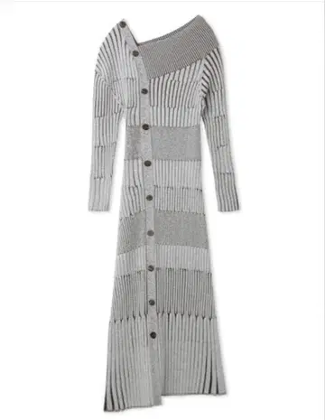 Snidel 비대칭 버튼 니트 리브 머메이드