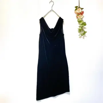 [ CLUB NEO ] 벨로아 슬리브리스 맥시 롱 원피스 블랙 ( M )