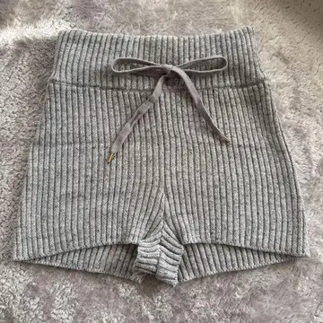 Juemi 리브 편직 숏팬츠 F 그레이