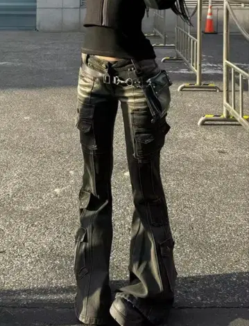 데님 플레어 팬츠 y2k