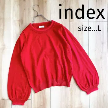 컨디션 최상 index 인덱스 빨간색 니트 벌룬 슬리브 프린지 니트