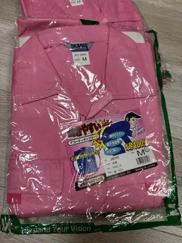미사용 새상품 작업복 핑크 M 사이즈