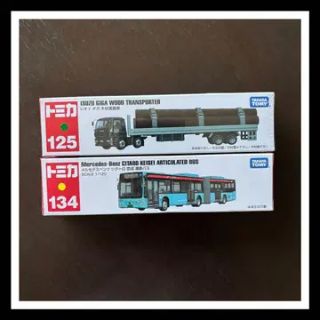 [ 새상품 ] 토미카 125 목재 운반차 & 134 버스 세트