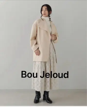 [ Bou Jeloud ] 라벨 컬러 하프 코트 FREE