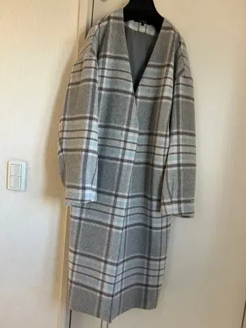 rienda 노카라 체크 코트 울 코트