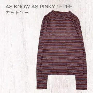 아즈노즈아즈 핑키 보더 성숙 캐주얼 레이어드 상의 프리