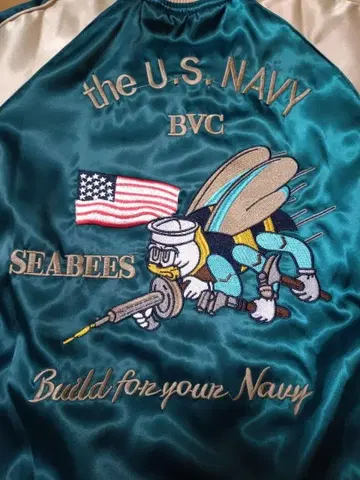 스카잔 US 네이비 자수 리버서블 미사용 새상품 X L 사이즈