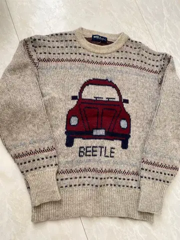 BEETLE 비틀 자동차 디자인 긴팔 니트 스웨터 빈티지