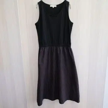 핑크어드벤처 무릎 기장 원피스 슬리브리스 티셔츠 원피스 블랙 M