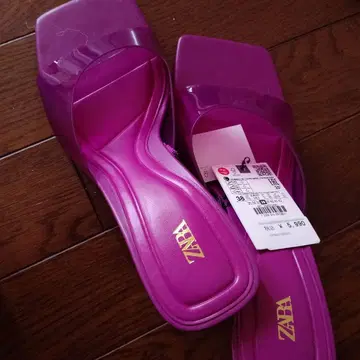 ZARA 퍼플 플립플랍 38