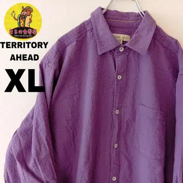 USA 구제 의류 TERRITORY AHEAD 긴팔 버튼 셔츠 XL 퍼플