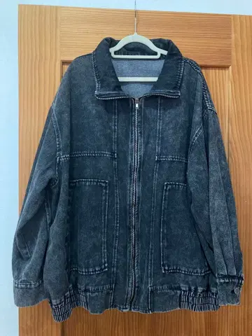 집업 데님 자켓 블랙 시마무라 오버 사이즈 XL