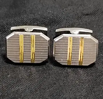 SILVER 각인 오타곤 모양 커프스 실버 골드