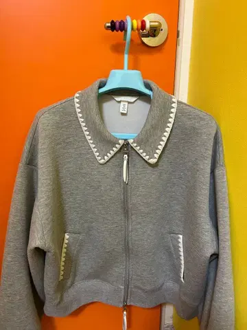 H&M 그레이 자켓 카라 부착