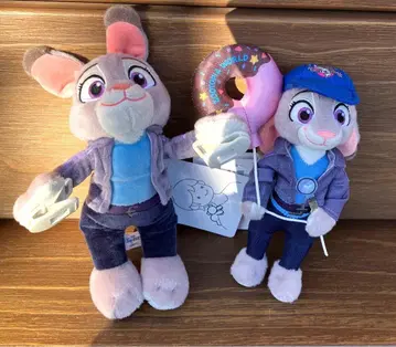 디즈니 주토피아 인형 배지 어깨에 올리는 봉제 인형 2개 세트 주디